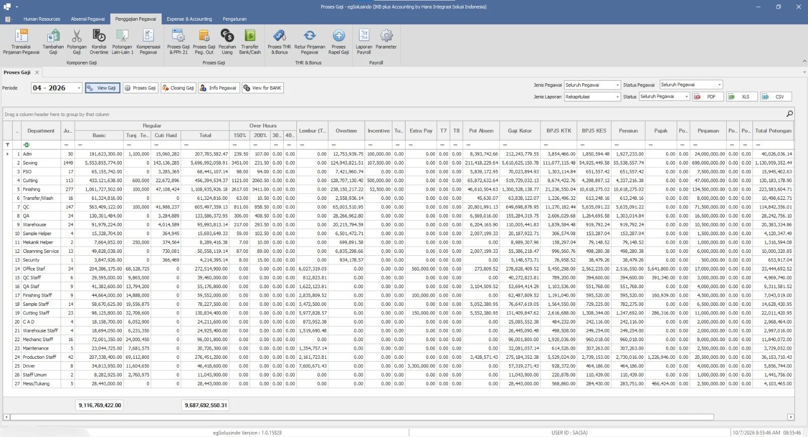 PT Evergreen Hans aplikasi payroll